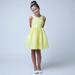 Sweet Kids Girls Yellow Floral Jacquard Easter Special Occasion Dress 7-12