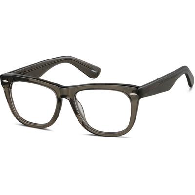 Zenni Retro Square Prescription Glasses Gray Plastic Full Rim Frame