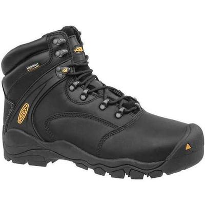 KEEN 1011357 Men's 6-Inch Work Boot, 8 1/2 EE, Steel Toe, 6 in H, Black, 1011357