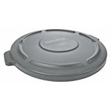 RUBBERMAID COMMERCIAL FG263100GRAY 32 gal Flat Trash Can Lid, 22 1/4 in W/Dia,