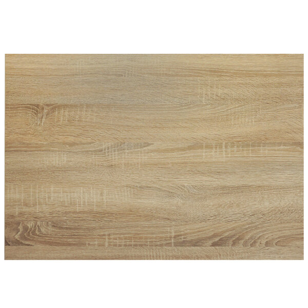 BFM Seating Midtown 30" x 48" Rectangular Indoor Tabletop - Sawmill Oak Finish