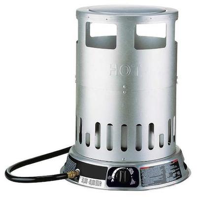 DAYTON 6BY73 Portable Gas Floor Heater, Liquid Propane, Matchless Piezo, 50,000