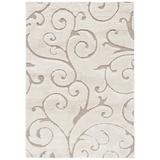 SAFAVIEH Florida Doug Floral Vines Shag Area Rug Cream/Beige 5 3 x 7 6