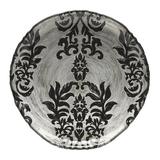 Red Pomegranate 6.5" Damask Canape Plate Glass in Black | Wayfair 5941-2