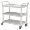 ZORO SELECT 35KT26 Dual-Handle Utility Cart with Lipped Plastic Shelves, (2)