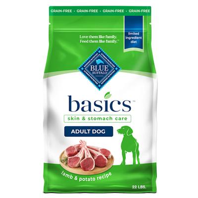 Blue Buffalo Basics Grain-Free, Limited Ingredient Diet, Lamb, Adult Dry Dog Food, 22 lbs.