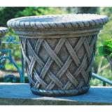Campania International English Weave Cast Stone Pot Planter Clay & Terracotta in Brown | 10 H x 14 W x 14 D in | Wayfair P-132-BR