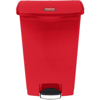 Rubbermaid® 1883568 Slim Jim Resin Red Front Step-On Rectangular Trash Can - 72 Qt. / 18 Gallon