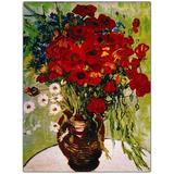 Daisie & Poppies by Vincent Van Gogh-Framed 18x24 Canvas Art