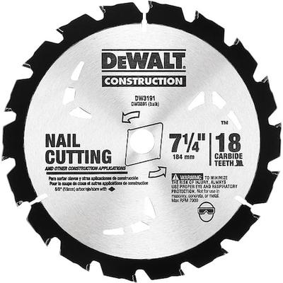 DEWALT DW3591B10 Series 20 7-1/4" 18T Nail Cutting Circular Saw Blade