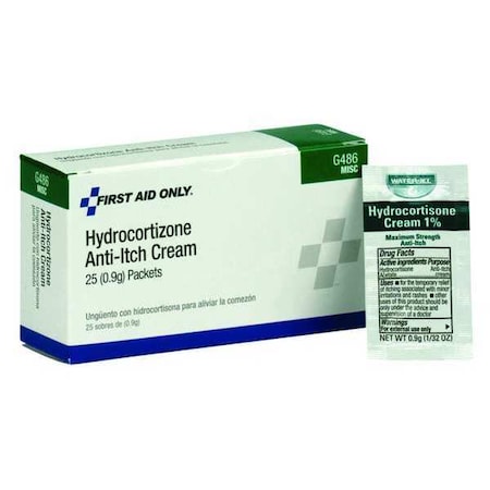 FIRST AID ONLY G486 Topical Anti-Itch,0.03oz,Cream,PK25 - FIRST AID ONLY