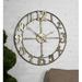 Uttermost 6681 Delevan 32 Rustic Farmhouse Hand-Forged Metal Wall Clock - Silver