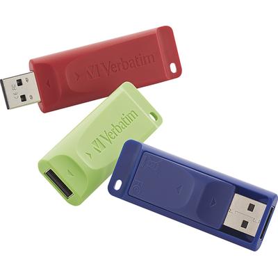 Verbatim Store 'n' Go 8GB USB 2.0 Flash Drives (3-Count) - Red/Blue/Green - 98703