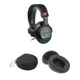 Sony MDR-7506 Headphones With Deep Earpads and Carrying Case Kit MDR-7506