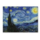 Trademark Fine Art 14x19 Landscape Canvas Wall Art Starry Night by Vincent van Gogh
