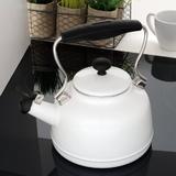 Chantal Vintage 1.7 qt. Whistling Stovetop Kettle Enameled, Steel in White | 9 H x 9.25 W x 8.5 D in | Wayfair 37-VINT WT