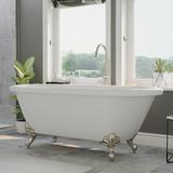 Cambridge Plumbing 70" x 30" Clawfoot Acrylic Bathtub w/ Faucet Acrylic in Gray | 31 H x 70 W in | Wayfair ADE-150-PKG-BN-NH