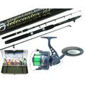 Pike Fishing Spinning Kit 6ft 8ft 10 ft Carbon Telescopic Rod HP60S Reel Tackle & Box