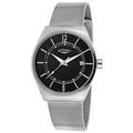 Rotary Men's Quartz Watch with Black Dial Analogue Display and Silver Stainless Steel Bracelet Timepieces