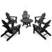 Trex Outdoor Cape Cod 6-Piece Folding Adirondack Conversation Set Plastic in Black | Wayfair TXS115-1-CB