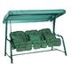 Alfresia Turin 3-Seater Reclining Swing Seat – Multipurpose Garden Sofa into Sunbed, Steel Green Frame, Polyester Canopy, Weather Resistant, Outdoor Classic Cushions Included in Choice of Colours