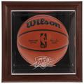 Oklahoma City Thunder Brown Framed Wall-Mountable Team Logo Basketball Display Case