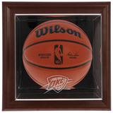 Oklahoma City Thunder Brown Framed Wall-Mountable Team Logo Basketball Display Case