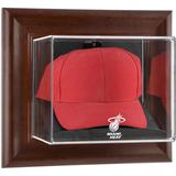 Miami Heat Team Logo Brown Framed Wall-Mountable Cap Display Case