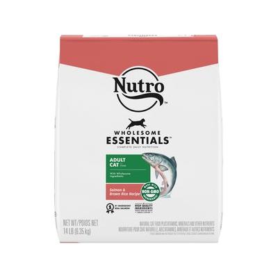 Nutro Natural Choice Wholesome Essentials Adult Salmon & Whole Brown Rice Formula Dry Cat Food, 14lb
