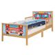 roba Toddler-Themenbett 'Car' - Komfortables Holzbett 70x140cm in Buche natur mit Feuerwehr-Motiv - Seitengitter für extra Schutz - Inklusive Bettwäsche und Lattenrost