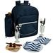 Picnic at Ascot Chevron 2 Person Picnic Backpack Cotton Canvas in Black, Size 15.5 H x 16.0 W x 6.5 D in | Wayfair 080-SCB