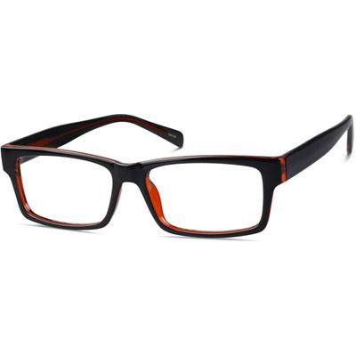 Zenni Rectangle Prescription Glasses Red Plastic Full Rim Frame
