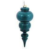 Vickerman 384947 - 14" Teal Shiny Finial Christmas Tree Ornament (N150642DSV)