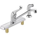 Delta Single Handle Kitchen Faucet w/ Side Spray in Gray | 12.44 W x 9.22 D in | Wayfair 420LF