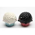 Cosmos Gifts Cupcake Sheep Salt & Pepper Set Ceramic in Black/White | 3 H x 2.5 W x 2.5 D in | Wayfair 61827