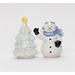 Cosmos Gifts Snowman w/ Xmas Tree Salt & Pepper Set Ceramic in White | 4 H x 3 W in | Wayfair 10576