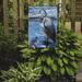 Caroline's Treasures Heron Gazing 2-Sided Garden Flag, Polyester in Blue | 15 H x 11 W in | Wayfair JMK1148GF