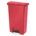 RUBBERMAID COMMERCIAL 1883566 13 gal Rectangular Trash Can, Red, 17 3/4 in Dia,