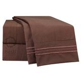 Nestl Nighthawk Striped Sheet Set Microfiber/Polyester | 96 H x 66 W in | Wayfair US-nstl-BS-T-chocolate