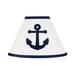 Sweet Jojo Designs Anchors Away 10" H x 4" W Cotton Empire Lamp Shade ( Clip On ) in Cotton in Blue/White | 10 H x 7 W x 4 D in | Wayfair