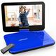 DBPOWER® 10" Portable DVD Player, 5 Hour Rechargeable Battery, Swivel Screen, Supports SD Card and USB, Direct Play in Formats AVI/RMVB/MP3/JPEG (10, Blue)