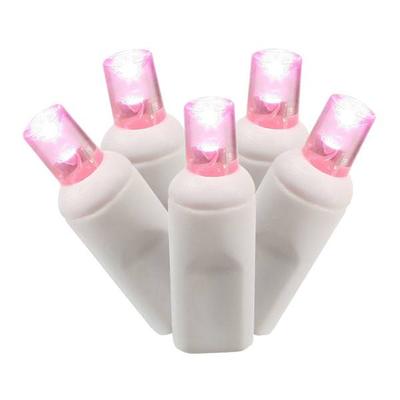 Vickerman 390771 - 70 Light 9' White Wire Pink Wide Angle LED Icicle Light Christmas Light String Set with 8" Spacing (X6W3310)