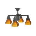 Meyda Lighting Bungalow Frosted Amber 24 Inch 4 Light Chandelier - 108063