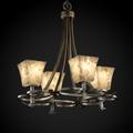 Justice Design Group Alabaster Rocks Arcadia 24 Inch 4 Light Chandelier - ALR-8560-28-NCKL-PL4-120E-GU24-18W