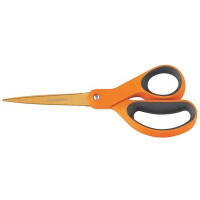 FISKARS 142440-1002 Scissors,8 In L,Orange/Gray,Am...