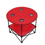 Preferred Nation 28" Circular Fold-in-Half Portable Folding Table red | Wayfair P7384 RED