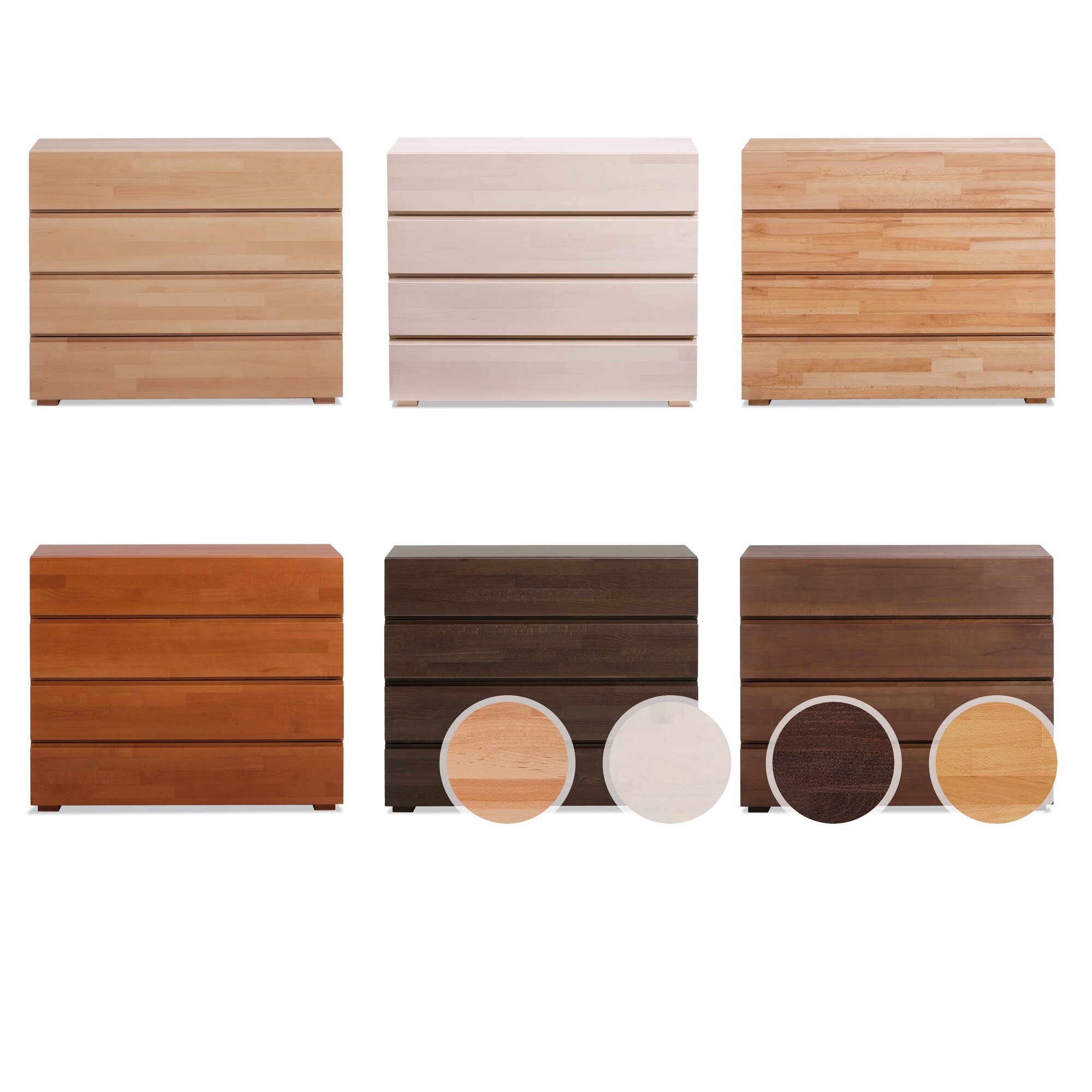 Hasena Wood-Line Kommode Lovara Buche weiss lasiert