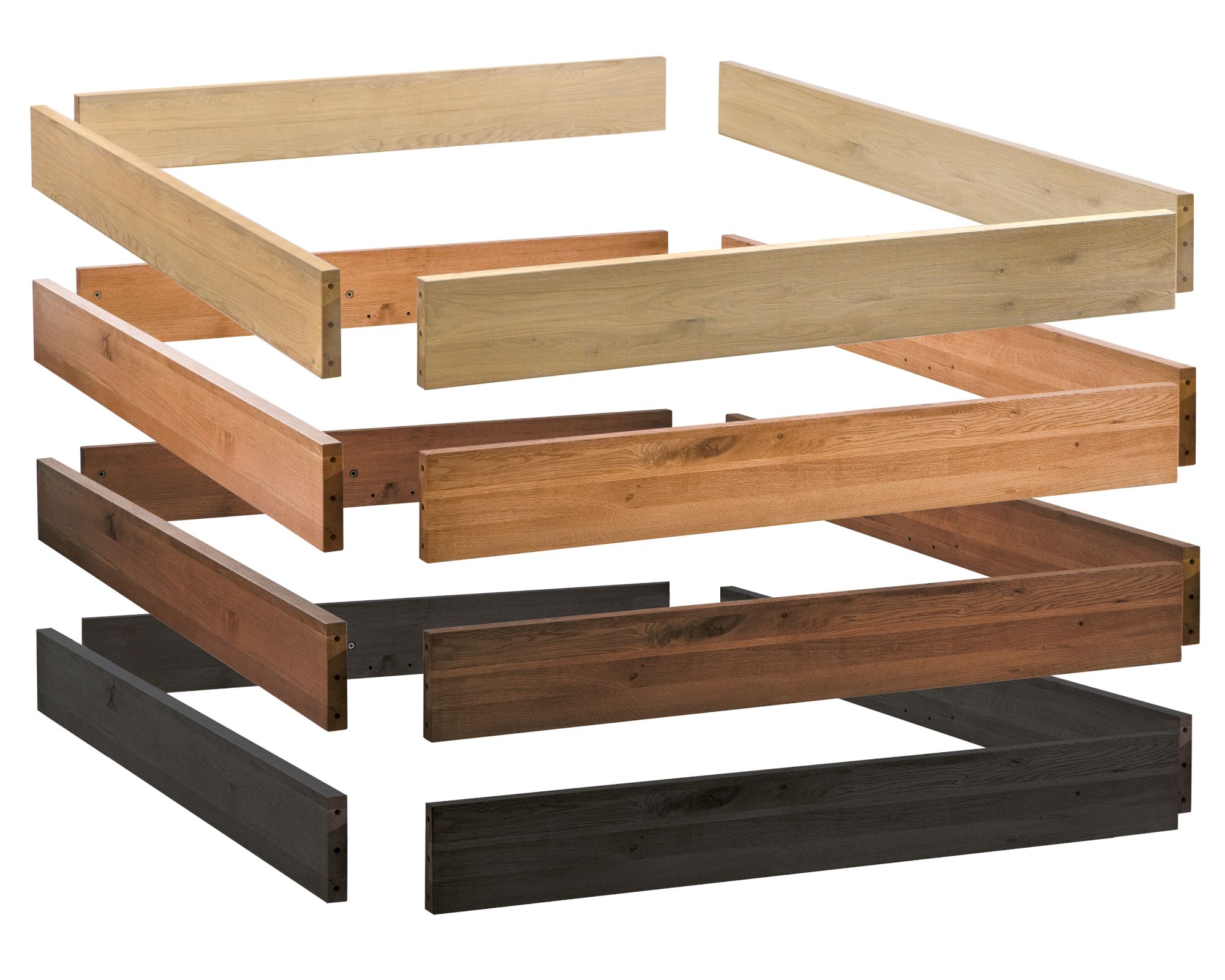 Hasena Oak-Line Massivholz Bettrahmen Modul 18 180x200 cm / Eiche graphit, gebürstet, geölt