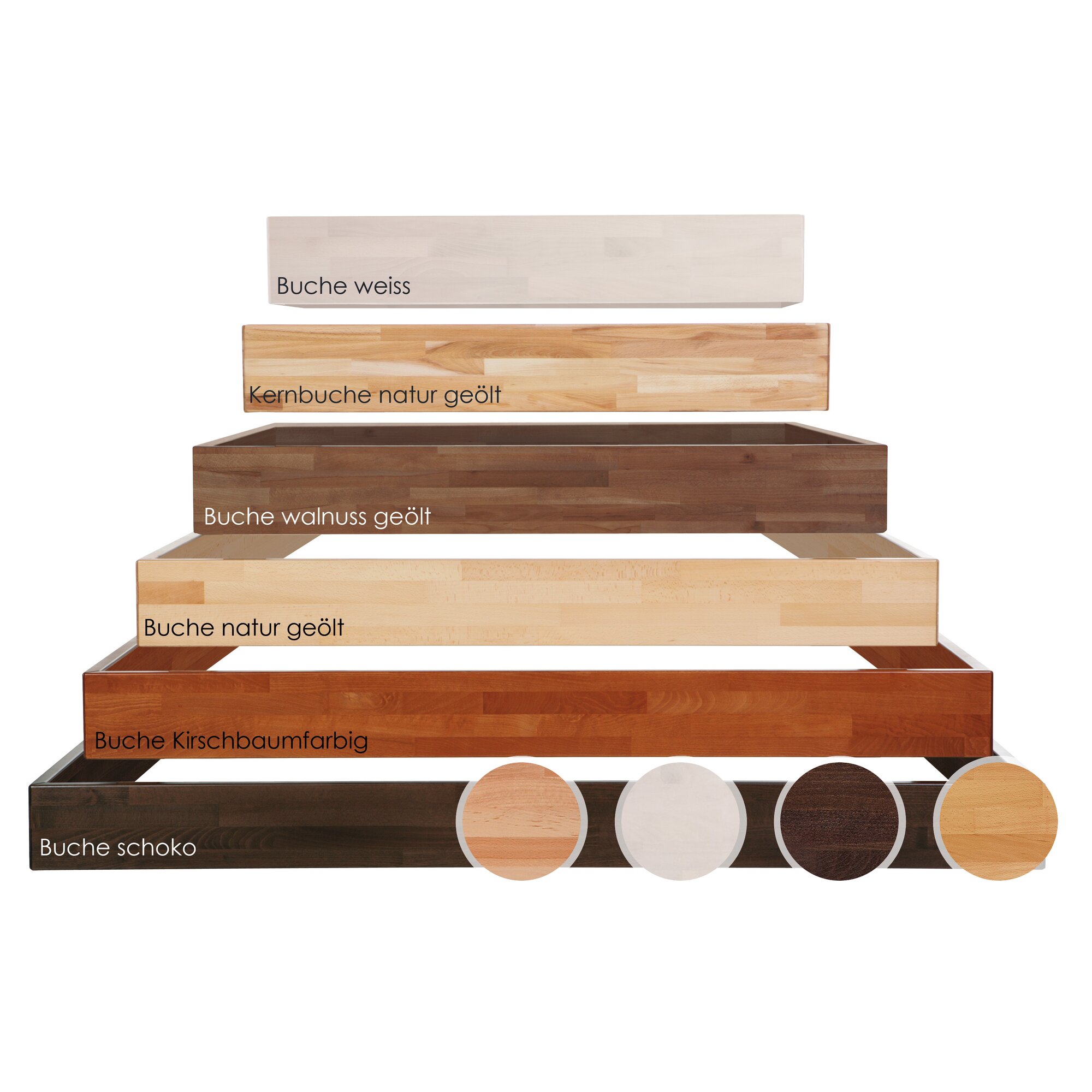 Hasena Wood-Line Massivholz Premium 18 Bettrahmen 160x200 cm / Buche natur, lackiert