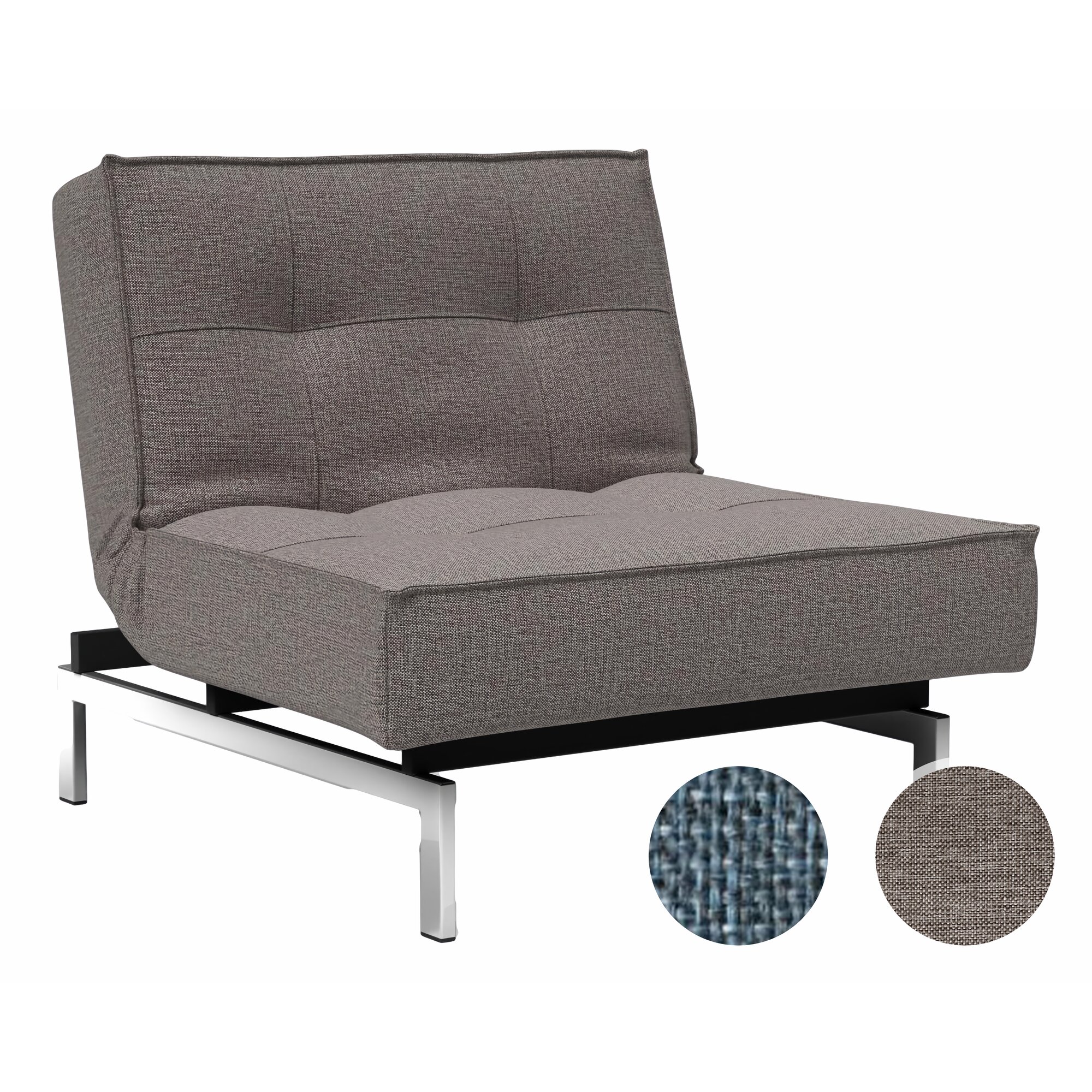 Innovation »Splitback« Stuhl Chrom/Matt Schwarz / 525 Mixed Dance Light Blue